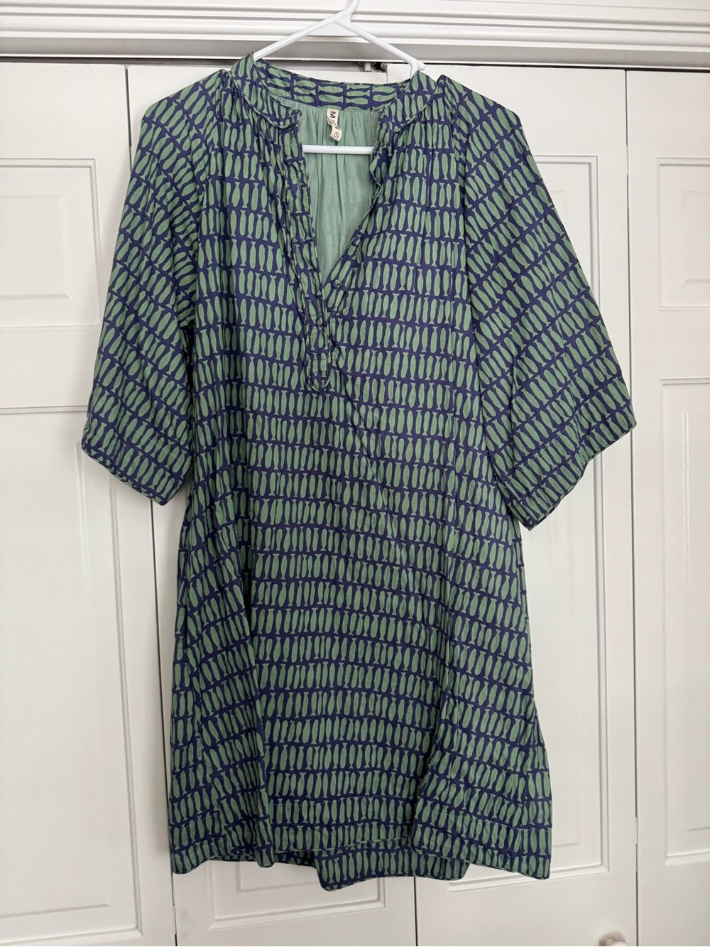 Mirth Green and Navy Patterned Tunic Dress